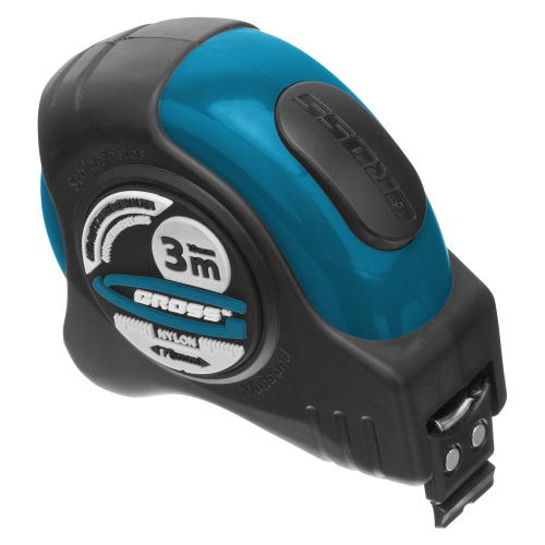 Рулетка "Schlagfest",3 м x 19 мм,магнитный обрезиненный зацеп,двусторонняя шкала,Нейлоновое покрытие,автоматическая фиксация Gross по ценам производителя в Москве с доставкой по всей России