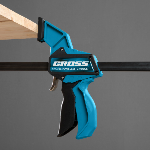 Струбцина реечная, быстрозажимная, пистолетного типа, пошаговый механизм, пластиковый корпус, 900 мм Gross по ценам производителя в Москве с доставкой по всей России