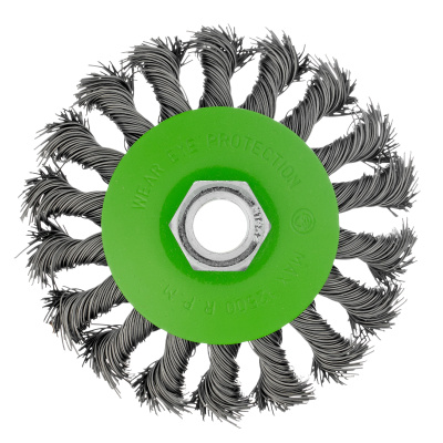 Щетка для УШМ, 100 мм, М14, "тарелка", крученая металлическая проволока Сибртех по ценам производителя в Москве с доставкой по всей России