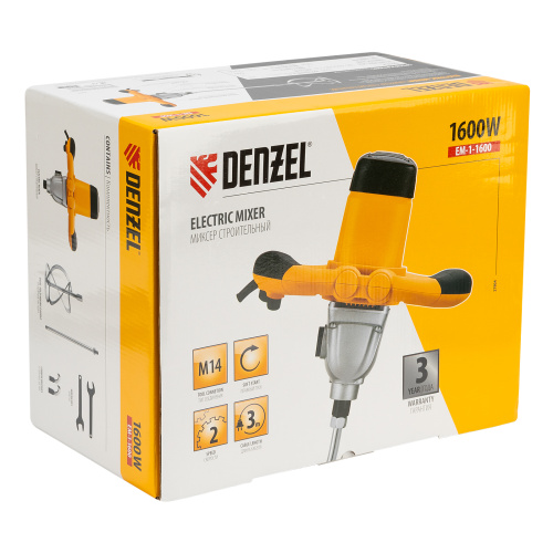 Миксер строительный EM-1-1600, 1600 Вт, 180-460/300-750 об/мин Denzel по ценам производителя в Москве с доставкой по всей России