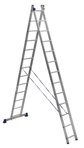 Лестница 2-х секционная алюминиевая 2*13 по ценам производителя в Москве с доставкой по всей России