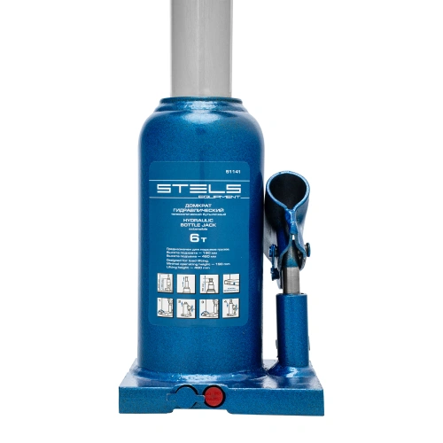 Домкрат гидравлический бутылочный телескопический, 6 т, h подъема 190-480 мм Stels по ценам производителя в Москве с доставкой по всей России