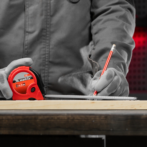 Рулетка Rubber,7,5 м х 25 мм,обрезиненный корпус Matrix по ценам производителя в Москве с доставкой по всей России