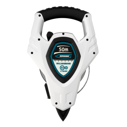 Рулетка геодезическая 50 м х 13 мм, откр, корп, металлическая лента, Super-Нейлон, двусторонняя шкала Gross по ценам производителя в Москве с доставкой по всей России