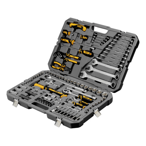 Набор инструментов, 1/2", 1/4", CrV, S2, пластиковый кейс, 122 предмета Denzel по ценам производителя в Москве с доставкой по всей России