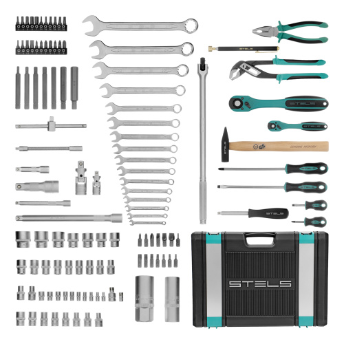 Набор инструментов, 1/4", 1/2", Cr-V, S2, усиленный кейс, 119 предметов Stels по ценам производителя в Москве с доставкой по всей России