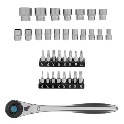 Набор торцевых головок, трещотка 120 зубьев, 1/2",3/8”, CrV, 36 предметов Gross по ценам производителя в Москве с доставкой по всей России