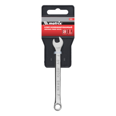 Ключ комбинированный, 7 мм, CrV, полированный хром Matrix по ценам производителя в Москве с доставкой по всей России