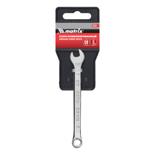 Ключ комбинированный, 7 мм, CrV, полированный хром Matrix по ценам производителя в Москве с доставкой по всей России