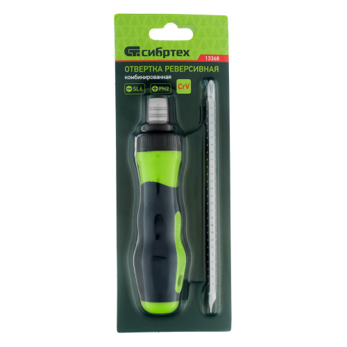 Отвертка реверсивная комбинированная PH2/SL6, CrV Сибртех по ценам производителя в Москве с доставкой по всей России