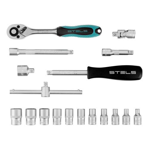 Набор торцевых головок с трещоткой, 1/4", 18 предметов Stels по ценам производителя в Москве с доставкой по всей России