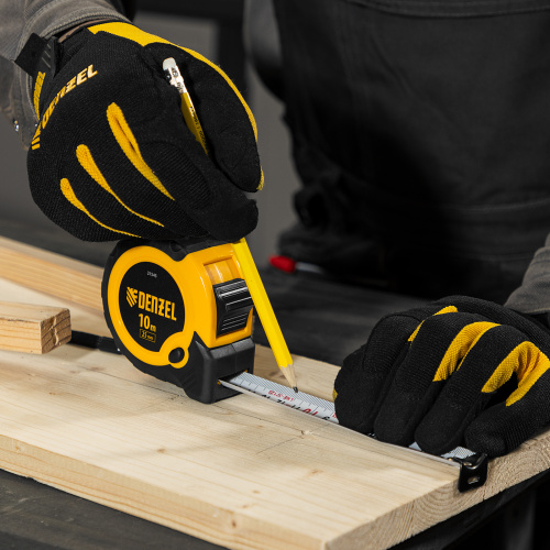 Рулетка 10м х 25мм, двухкомп. корпус, кнопка-пауза Denzel по ценам производителя в Москве с доставкой по всей России