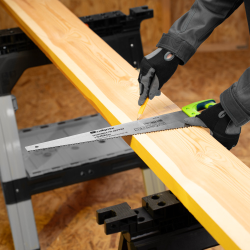 Ножовка по дереву "Зубец", 500 мм, шаг зуба 7 мм, каленый зуб 2D, двухкомпонентная рукоятка Сибртех по ценам производителя в Москве с доставкой по всей России