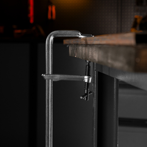 Струбцина F-образная, 120x600мм, кованая Denzel по ценам производителя в Москве с доставкой по всей России