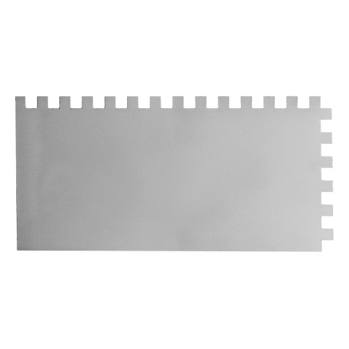 Гладилка из нержавеющей стали, 280 х 130 мм, зеркальная полировка, пластмассовая ручка, зуб 10 х 10 мм Matrix по ценам производителя в Москве с доставкой по всей России