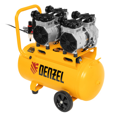 Компрессор безмасляный, малошумный DLS 2200/50, 2200 Вт, 2x1100, 50 л, 380 л/мин Denzel по ценам производителя в Москве с доставкой по всей России