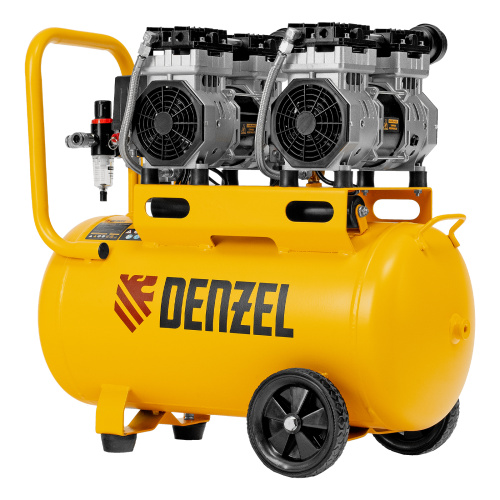 Компрессор безмасляный, малошумный DLS 1500/50, 1500 ВТ, 2x750, 50 л, 260 л/мин Denzel по ценам производителя в Москве с доставкой по всей России
