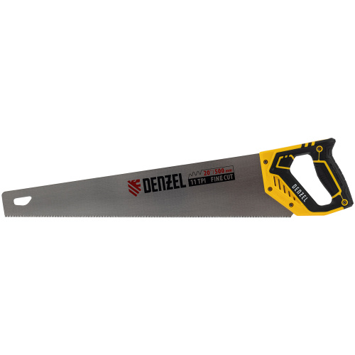 Ножовка по дереву, 500 мм, 11 TPI, зуб 3D, двухкомпонентная рукоятка Denzel по ценам производителя в Москве с доставкой по всей России