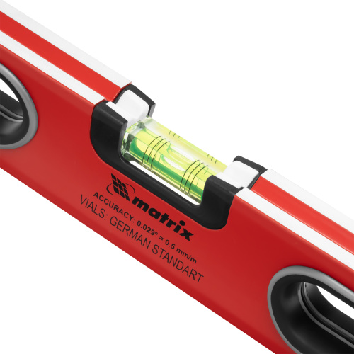 Уровень алюминиевый, 600 мм, 3 глазка, ударопрочные заглушки, двухкомпонентные ручки Matrix ProFI по ценам производителя в Москве с доставкой по всей России