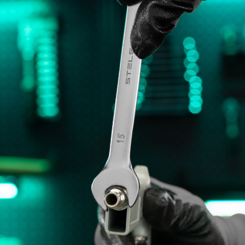 Ключ комбинированный, 15 мм, CrV, матовый хром Stels по ценам производителя в Москве с доставкой по всей России