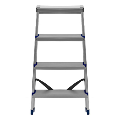 Стремянка двусторонняя 4 ступени, алюминиевая, Сибртех по ценам производителя в Москве с доставкой по всей России