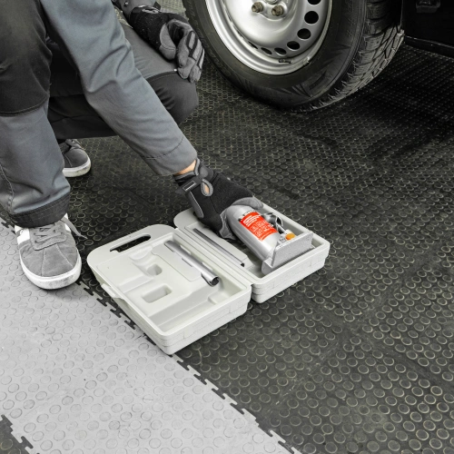 Домкрат гидравлический бутылочный, 4 т, h подъема 194-372 мм, в пластиковом кейсе Matrix купить в Москве с доставкой по всей России | ProtosMarket.ru