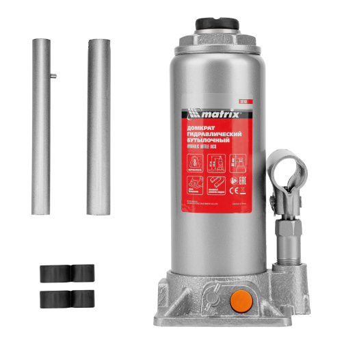 Домкрат гидравлический бутылочный, 8 т, h подъема 230-457 мм Matrix по ценам производителя в Москве с доставкой по всей России