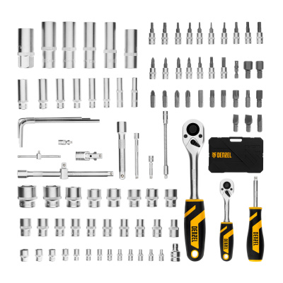 Набор инструментов, 1/2", 1/4", CrV, S2, пластиковый кейс, 94 предмета Denzel по ценам производителя в Москве с доставкой по всей России