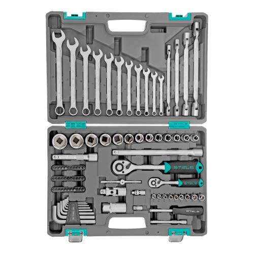 Набор инструментов, 1/2", 1/4", CrV, пластиковый кейс 88 предметов Stels по ценам производителя в Москве с доставкой по всей России