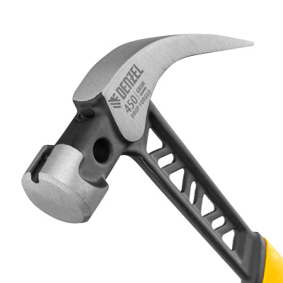 Молоток-гвоздодер 450 г, цельнокованый,боек с магнитом, двухкомп. обрезин. рук-ка Denzel по ценам производителя в Москве с доставкой по всей России