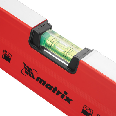 Уровень алюминиевый магнитный, 1200 мм, фрезерованный, 3 глазка (1 зеркальный) усиленный Matrix по ценам производителя в Москве с доставкой по всей России