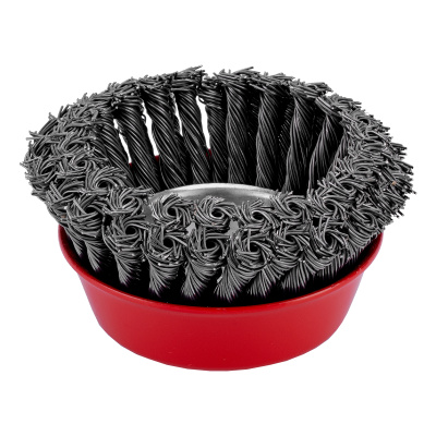 Щетка для УШМ, 125 мм, М14, "чашка", двухрядная, крученая проволока 0.8 мм Matrix по ценам производителя в Москве с доставкой по всей России