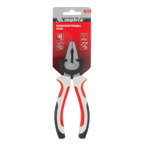 Плоскогубцы Premium, 160 мм, трехкомпонентные рукоятки Matrix по ценам производителя в Москве с доставкой по всей России