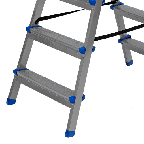 Стремянка двухсторонняя 5 ступеней, сталь профиль, стальные ступени, Сибртех по ценам производителя в Москве с доставкой по всей России