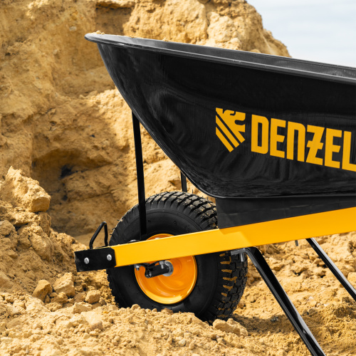 Тачка строительная, усиленная, объем 140 л, 230 кг, колесо 15х6.00-6 Denzel по ценам производителя в Москве с доставкой по всей России