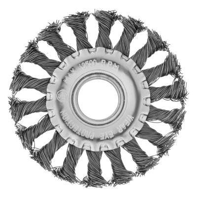 Щетка для УШМ 100 мм, посадка 22.2 мм, плоская, крученая проволока 0.5 мм Matrix по ценам производителя в Москве с доставкой по всей России