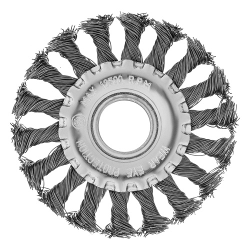 Щетка для УШМ 100 мм, посадка 22.2 мм, плоская, крученая проволока 0.5 мм Matrix по ценам производителя в Москве с доставкой по всей России