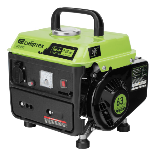Генератор бензиновый БС-950, 0.8 кВт, 230 В, 2-х тактный, 4 л, ручной стартер Сибртех по ценам производителя в Москве с доставкой по всей России