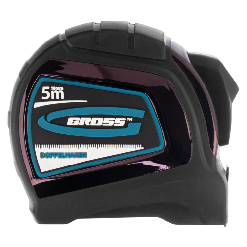 Рулетка "Doppelhaken",5 м x 19 мм,двухсторонний зацеп,Нейлон,двусторонняя шкала,автоматическая фиксация Gross по ценам производителя в Москве с доставкой по всей России