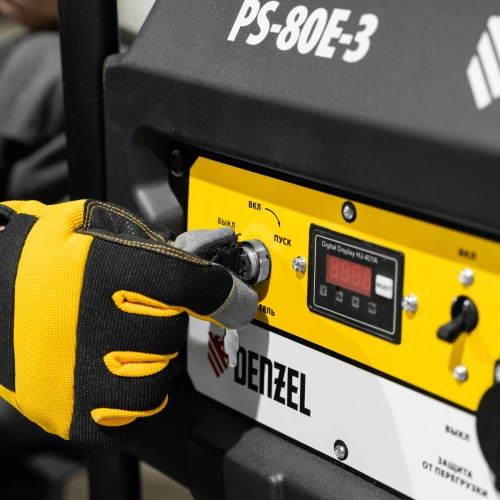 Генератор бензиновый PS 80 E-3, 6.6 кВт, 400 В, 25 л, электростартер Denzel по ценам производителя в Москве с доставкой по всей России