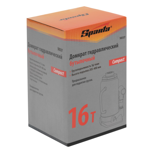 Домкрат гидравлический бутылочный 16 т, h подъема 205-400 мм Sparta Compact по ценам производителя в Москве с доставкой по всей России