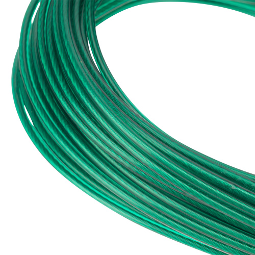 Трос металлополимерный зеленый ПР-3.0, толщина 3.0 мм, моток 20 метров Сибртех по ценам производителя в Москве с доставкой по всей России