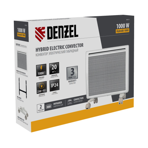 Конвектор гибридный электрический HybridX-1000, ИК нагреватель, цифровой термостат Denzel по ценам производителя в Москве с доставкой по всей России