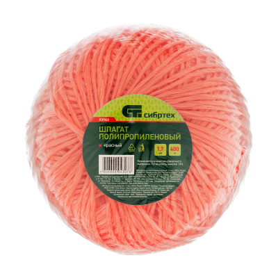 Шпагат полипропиленовый красный, 1.7 мм, L 400 м, Сибртех по ценам производителя в Москве с доставкой по всей России