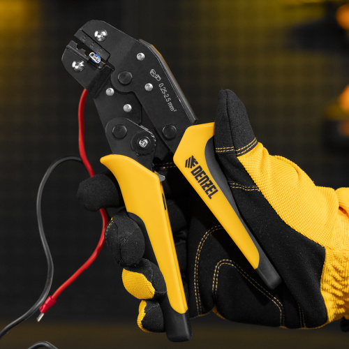 Клещи для обжима неизолированных наконечников НК и НВ, разъемов РП, 0,25 - 2,5 мм2 Denzel по ценам производителя в Москве с доставкой по всей России