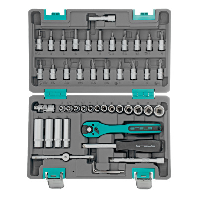 Набор инструментов, 1/4", Cr-V, S2, усиленный кейс, 47 предметов Stels по ценам производителя в Москве с доставкой по всей России