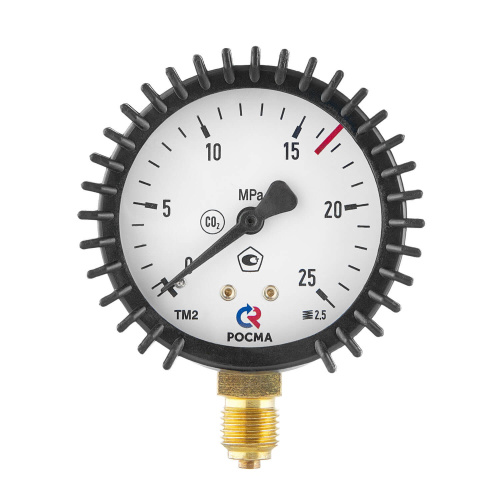 Манометр 25,0 МПа, ⌀63 мм, G1/4, углекислота купить в Москве с доставкой по всей России | ProtosMarket.ru
