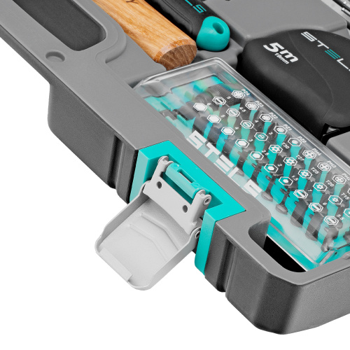 Набор инструментов, 1/2", 1/4", CrV, пластиковый кейс 98 предметов Stels по ценам производителя в Москве с доставкой по всей России