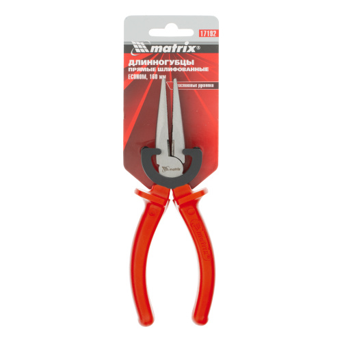 Длинногубцы прямые Econom, 160 мм, шлифованные, пластмассовые рукоятки Matrix по ценам производителя в Москве с доставкой по всей России