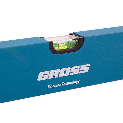 Уровень алюминиевый, 1500 мм, усиленный с ударопрочными заглушками, рукоятки, 3 глазка Gross по ценам производителя в Москве с доставкой по всей России